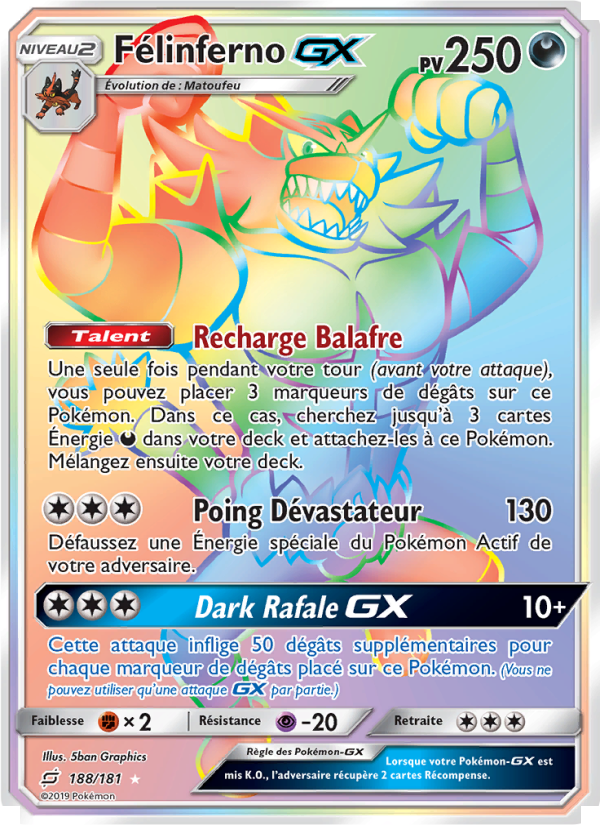 Félinferno GX 188 — Team Up (French Pokémon TCG card)