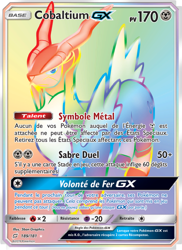Cobaltium GX 189 — Team Up (French Pokémon TCG card)