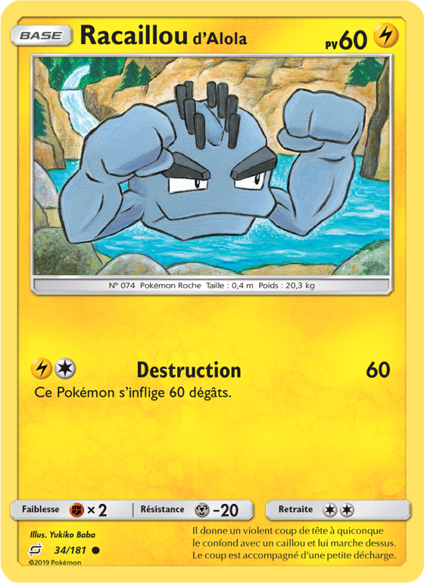 Racaillou d’Alola 34 — Team Up (French Pokémon TCG card)