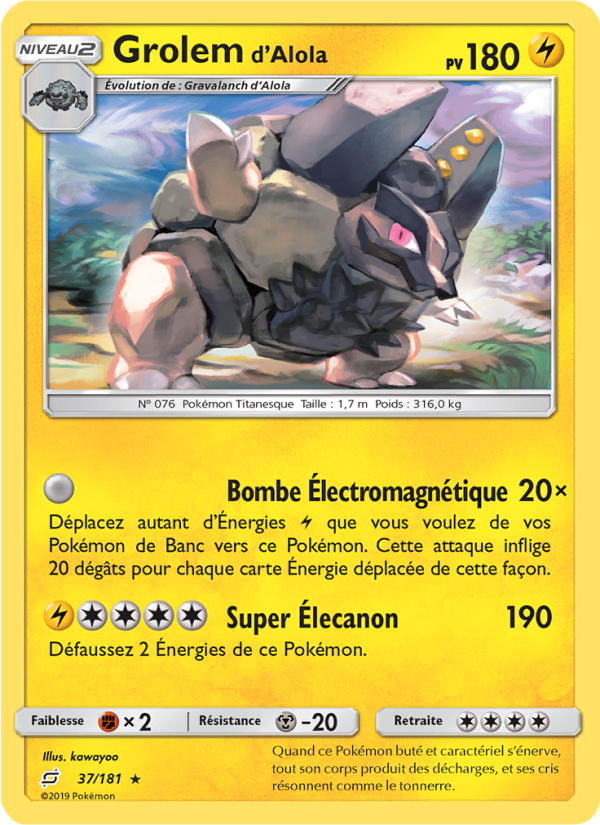 Grolem d’Alola 37 — Team Up (French Pokémon TCG card)