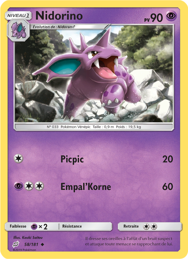 Nidorino 58 — Team Up (French Pokémon TCG card)