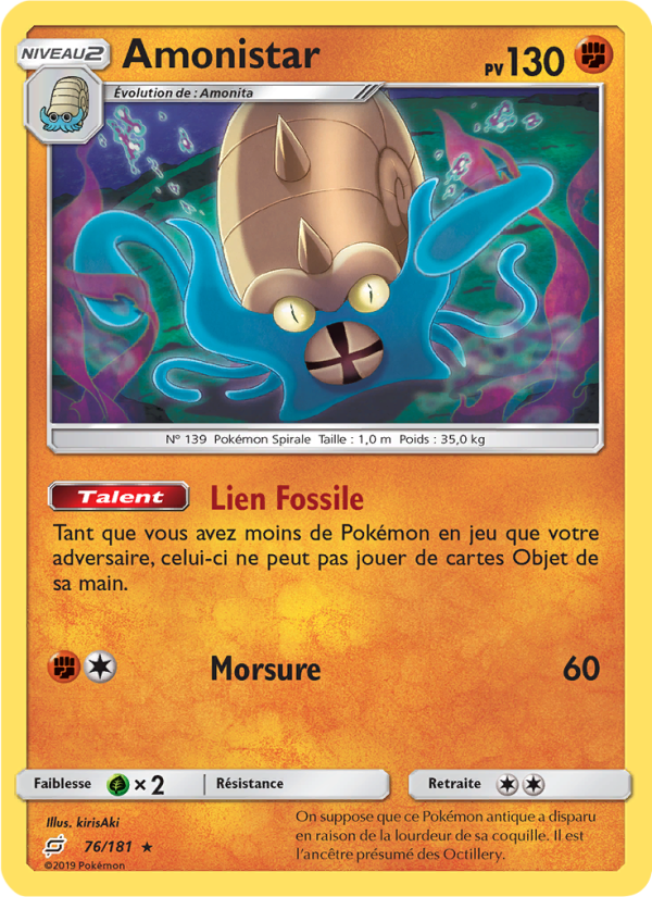 Amonistar 76 — Team Up (French Pokémon TCG card)