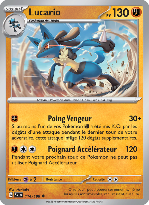 Lucario 114 — Scarlet & Violet (French Pokémon TCG card)