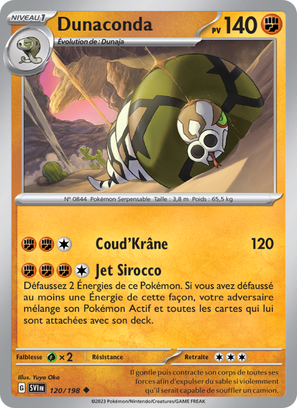 Dunaconda 120 — Scarlet & Violet (French Pokémon TCG card)