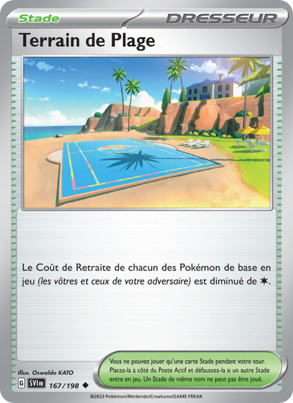 Terrain de Plage 167 — Scarlet & Violet (French Pokémon TCG card)
