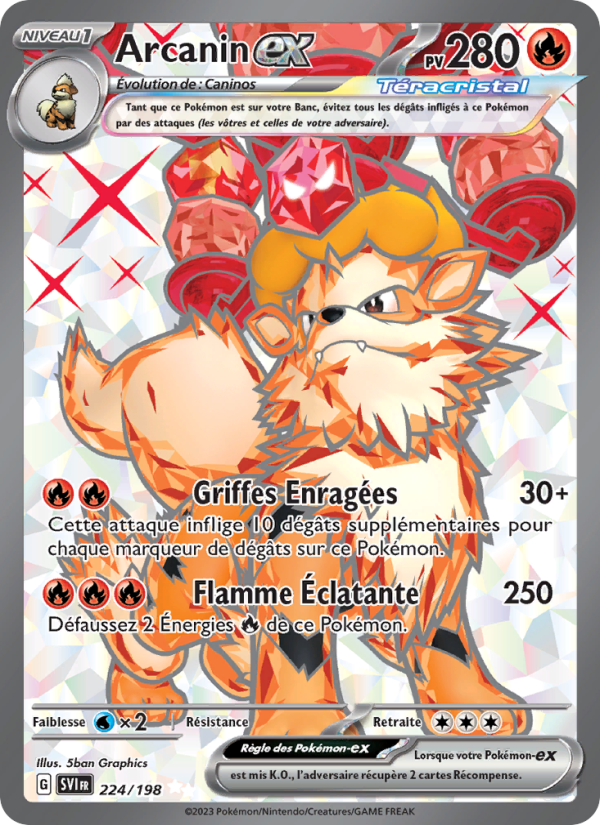 Arcanin-ex 224 — Scarlet & Violet (French Pokémon TCG card)