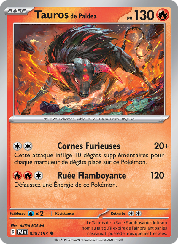 Tauros de Paldea 028 — Paldea Evolved (French Pokémon TCG card)