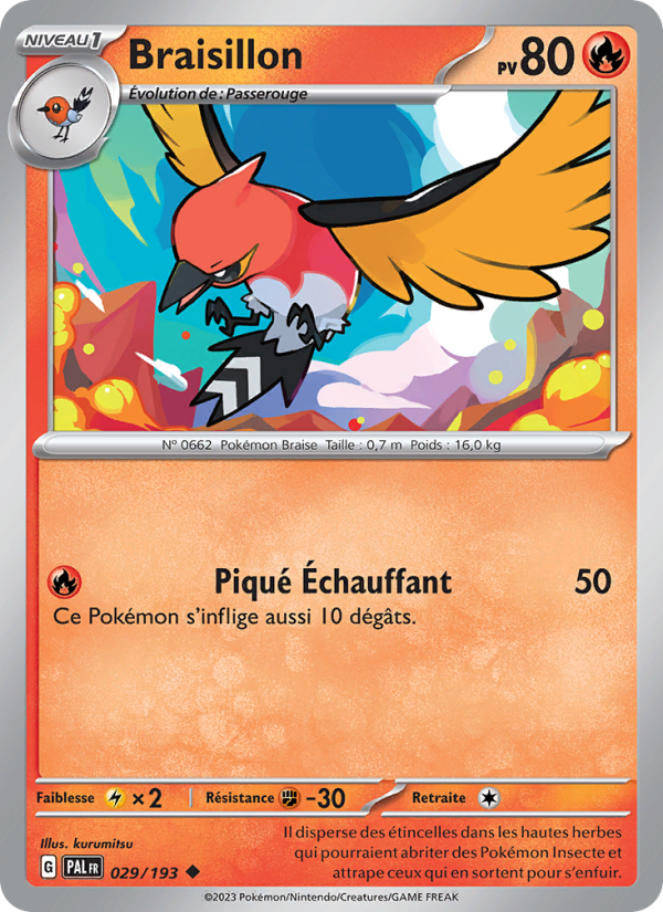 Braisillon 029 — Paldea Evolved (French Pokémon TCG card)