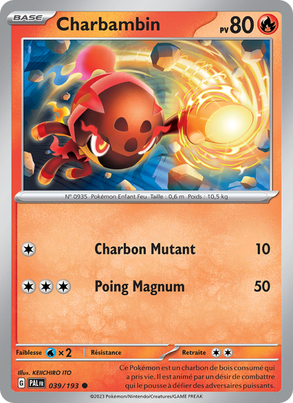 Charbambin 039 — Paldea Evolved (French Pokémon TCG card)