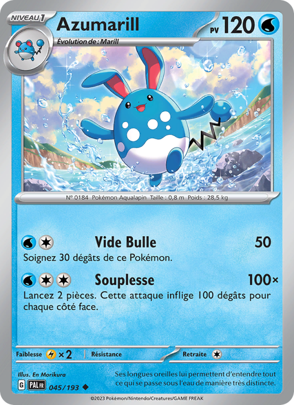 Azumarill 045 — Paldea Evolved (French Pokémon TCG card)
