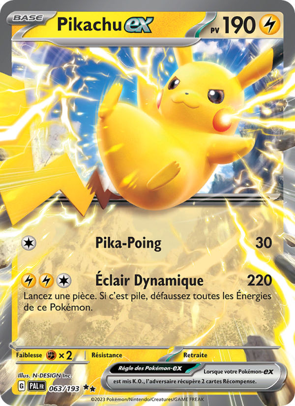 Pikachu-ex 063 — Paldea Evolved (French Pokémon TCG card)
