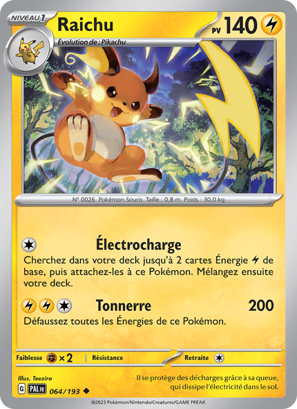 Raichu 064 — Paldea Evolved (French Pokémon TCG card)