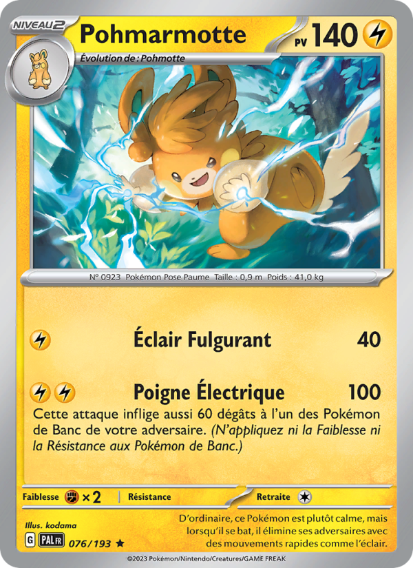Pohmarmotte 076 — Paldea Evolved (French Pokémon TCG card)