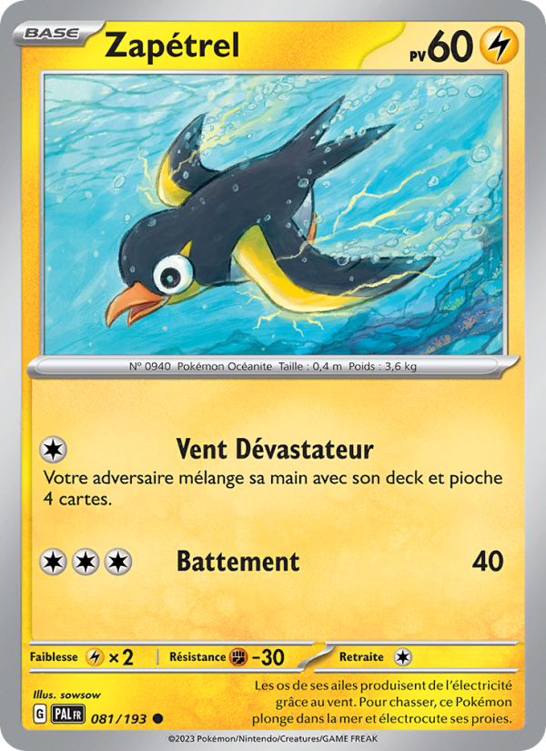 Zapétrel 081 — Paldea Evolved (French Pokémon TCG card)