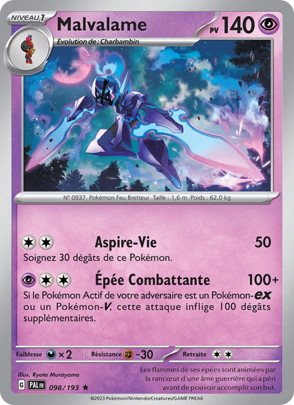 Malvalame 098 — Paldea Evolved (French Pokémon TCG card)