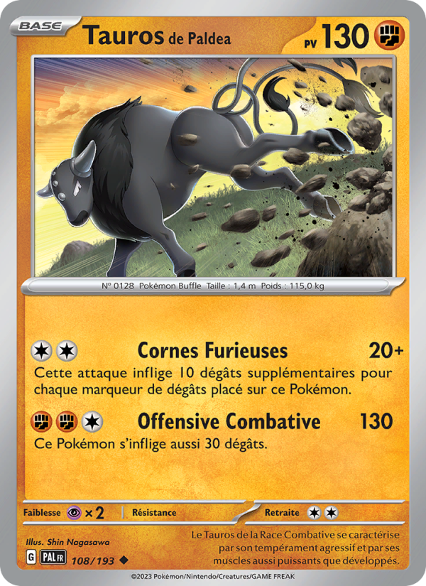 Tauros de Paldea 108 — Paldea Evolved (French Pokémon TCG card)