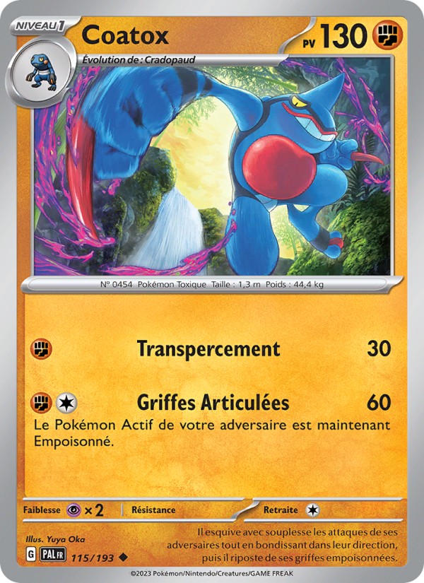 Coatox 115 — Paldea Evolved (French Pokémon TCG card)