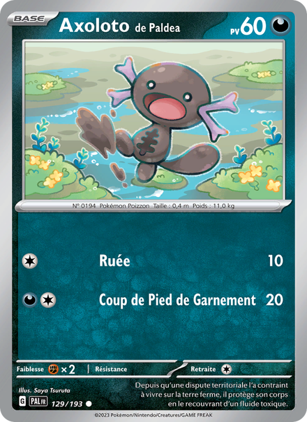 Axoloto de Paldea 129 — Paldea Evolved (French Pokémon TCG card)