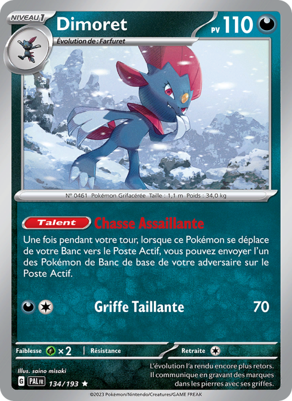 Dimoret 134 — Paldea Evolved (French Pokémon TCG card)