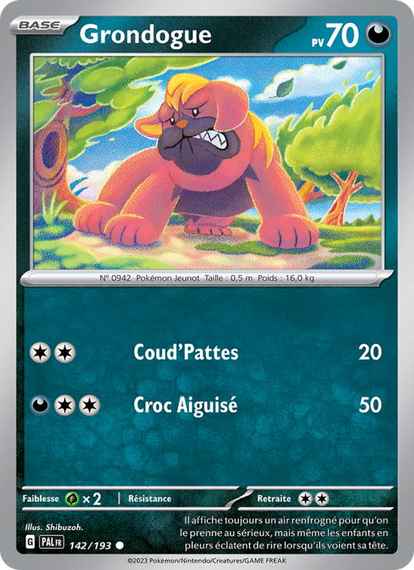 Grondogue 142 — Paldea Evolved (French Pokémon TCG card)