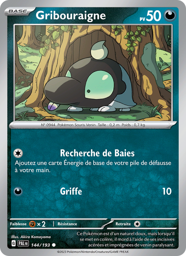 Gribouraigne 144 — Paldea Evolved (French Pokémon TCG card)