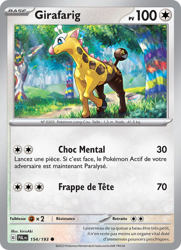 Girafarig 154 — Paldea Evolved (French Pokémon TCG card)