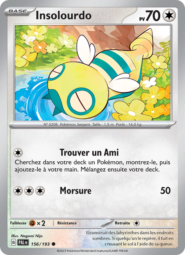 Insolourdo 156 — Paldea Evolved (French Pokémon TCG card)