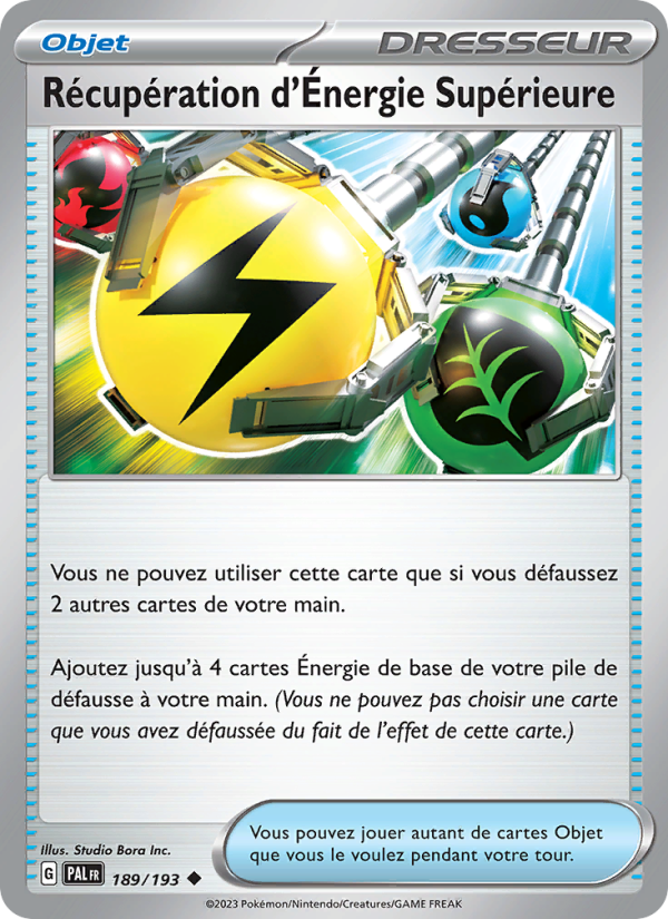 Récupération d'Énergie Supérieure 189 — Paldea Evolved (French Pokémon TCG card)