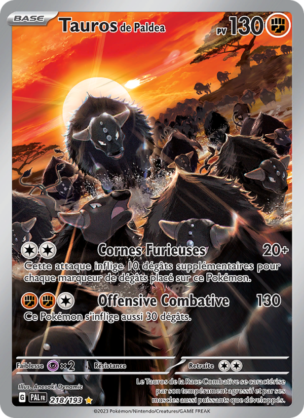 Tauros de Paldea 218 — Paldea Evolved (French Pokémon TCG card)