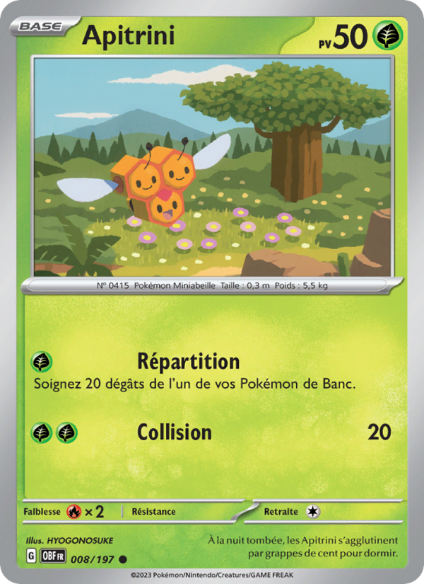 Apitrini 008 — Obsidian Flames (French Pokémon TCG card)
