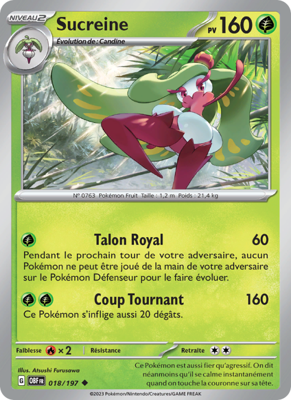 Sucreine 018 — Obsidian Flames (French Pokémon TCG card)