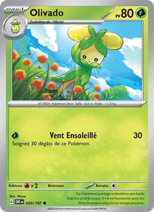 Olivado 020 — Obsidian Flames (French Pokémon TCG card)