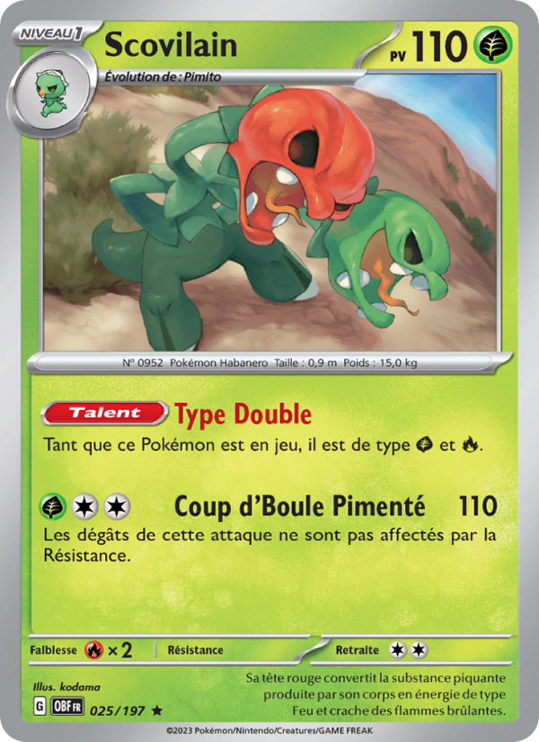 Scovilain 025 — Obsidian Flames (French Pokémon TCG card)