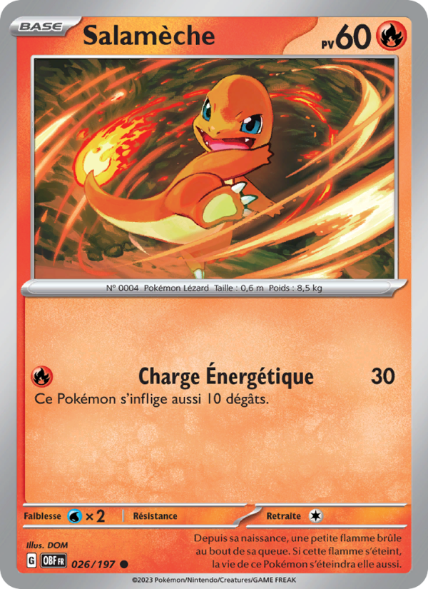 Salamèche 026 — Obsidian Flames (French Pokémon TCG card)