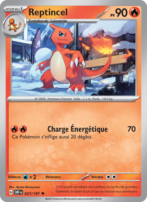 Reptincel 027 — Obsidian Flames (French Pokémon TCG card)
