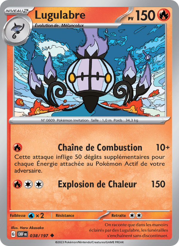 Lugulabre 038 — Obsidian Flames (French Pokémon TCG card)