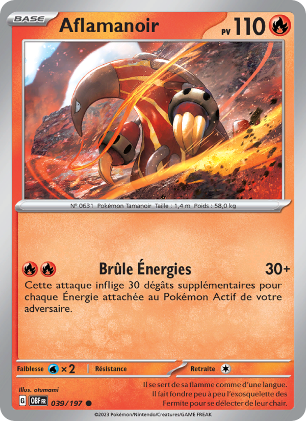 Aflamanoir 039 — Obsidian Flames (French Pokémon TCG card)