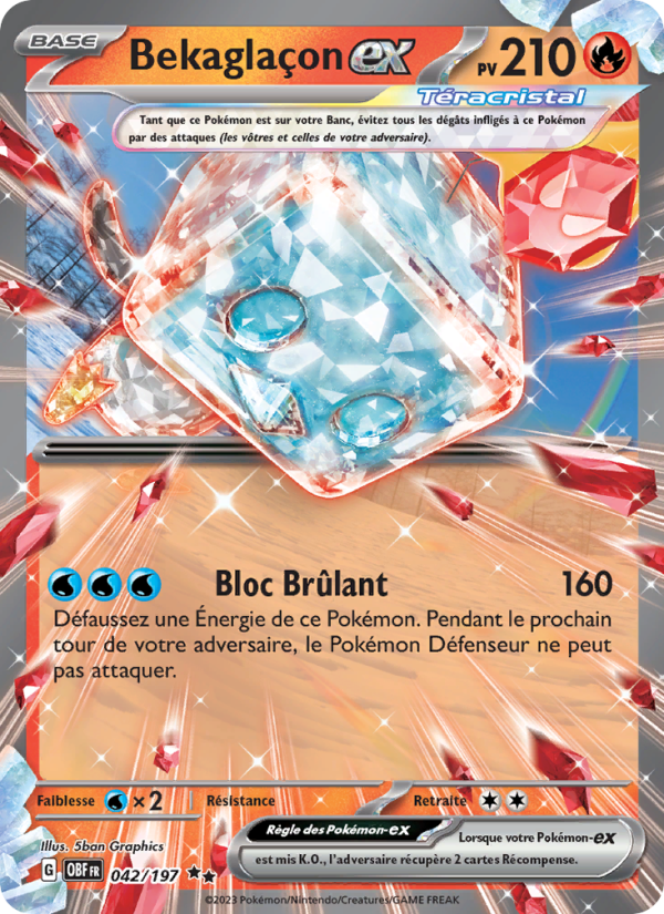 Bekaglaçon-ex 042 — Obsidian Flames (French Pokémon TCG card)
