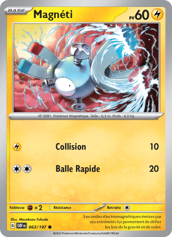 Magnéti 063 — Obsidian Flames (French Pokémon TCG card)