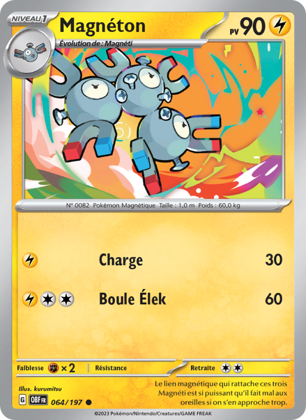 Magnéton 064 — Obsidian Flames (French Pokémon TCG card)