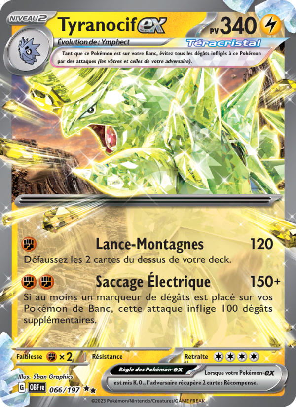 Tyranocif-ex 066 — Obsidian Flames (French Pokémon TCG card)