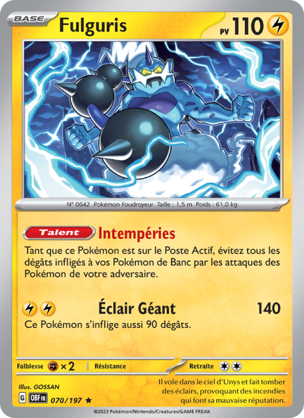 Fulguris 070 — Obsidian Flames (French Pokémon TCG card)