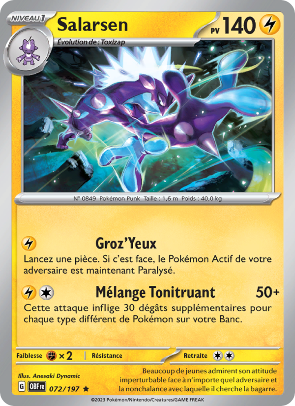 Salarsen 072 — Obsidian Flames (French Pokémon TCG card)
