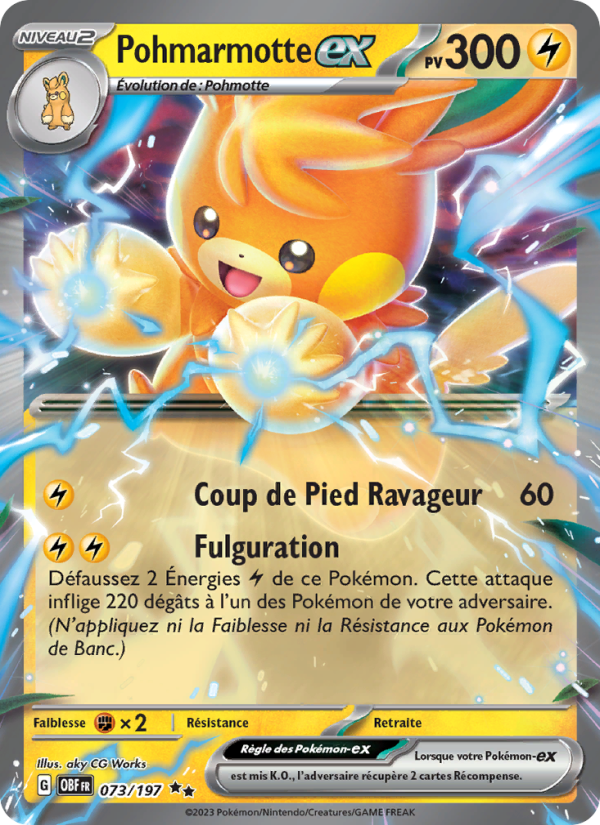Pohmarmotte-ex 073 — Obsidian Flames (French Pokémon TCG card)
