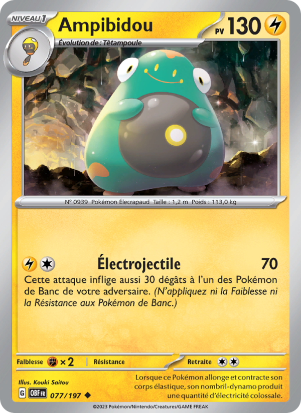Ampibidou 077 — Obsidian Flames (French Pokémon TCG card)