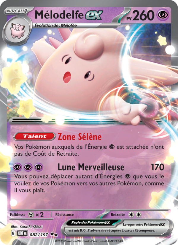 Mélodelfe-ex 082 — Obsidian Flames (French Pokémon TCG card)
