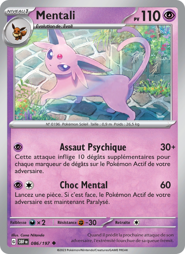 Mentali 086 — Obsidian Flames (French Pokémon TCG card)