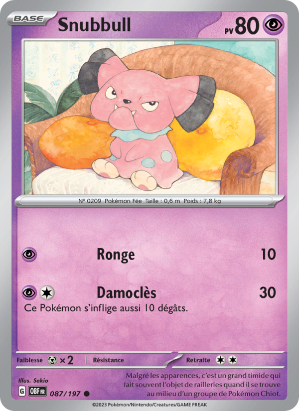 Snubbull 087 — Obsidian Flames (French Pokémon TCG card)