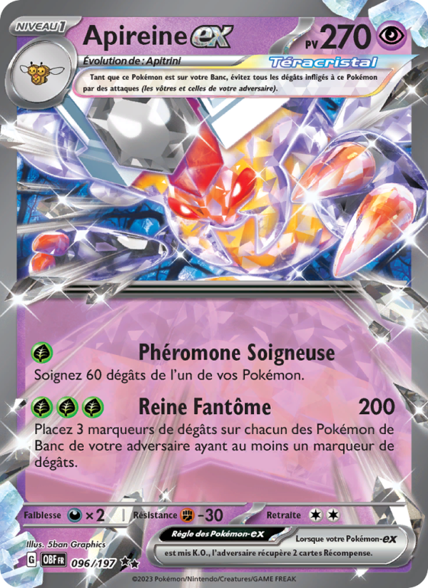 Apireine-ex 096 — Obsidian Flames (French Pokémon TCG card)