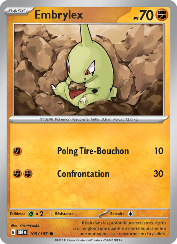 Embrylex 105 — Obsidian Flames (French Pokémon TCG card)